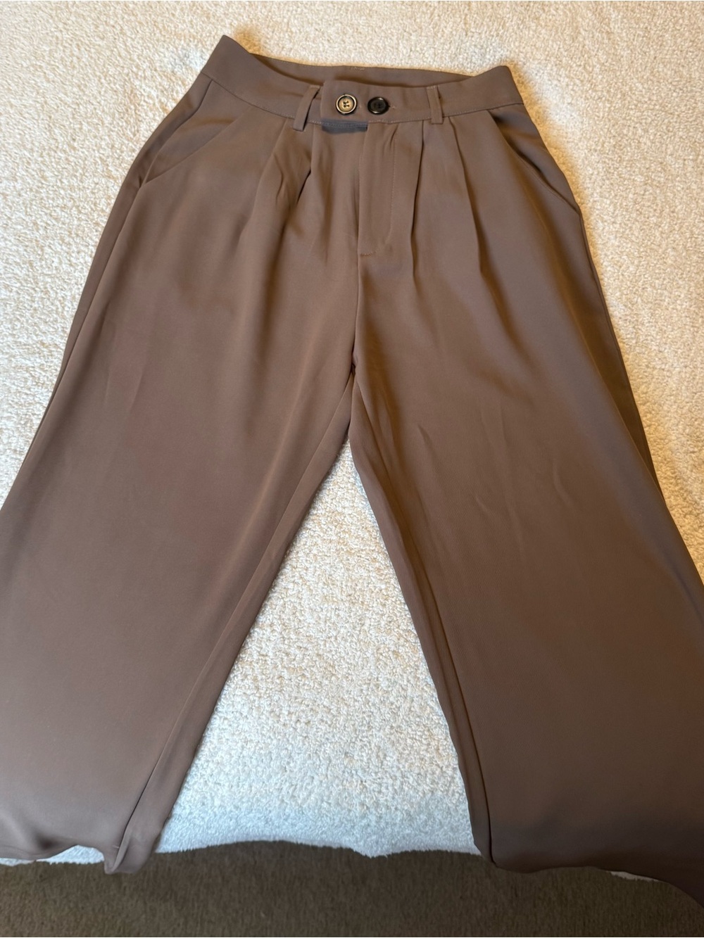 SHEIN Taupe High Waist Trousers